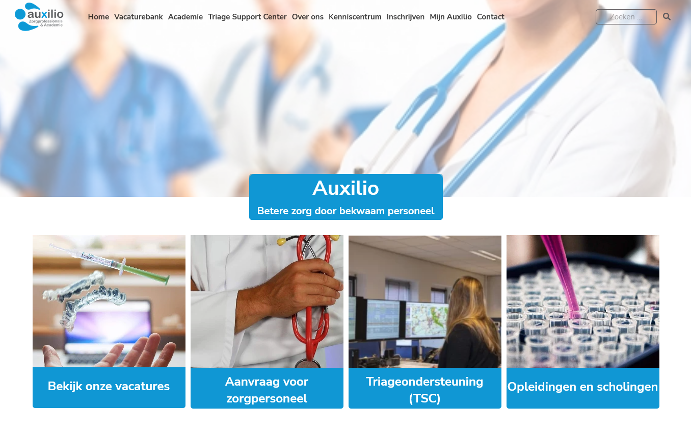 website preview auxilio.nl