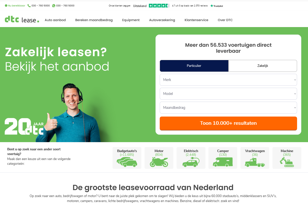 Ons werk: DTC-Lease.nl